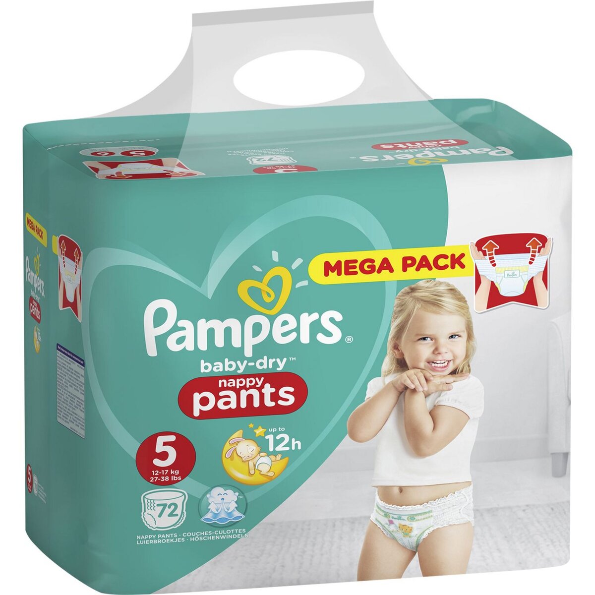 PAMPERS Baby-dry pants couches-culottes taille 5 (12-17kg) 72 couches