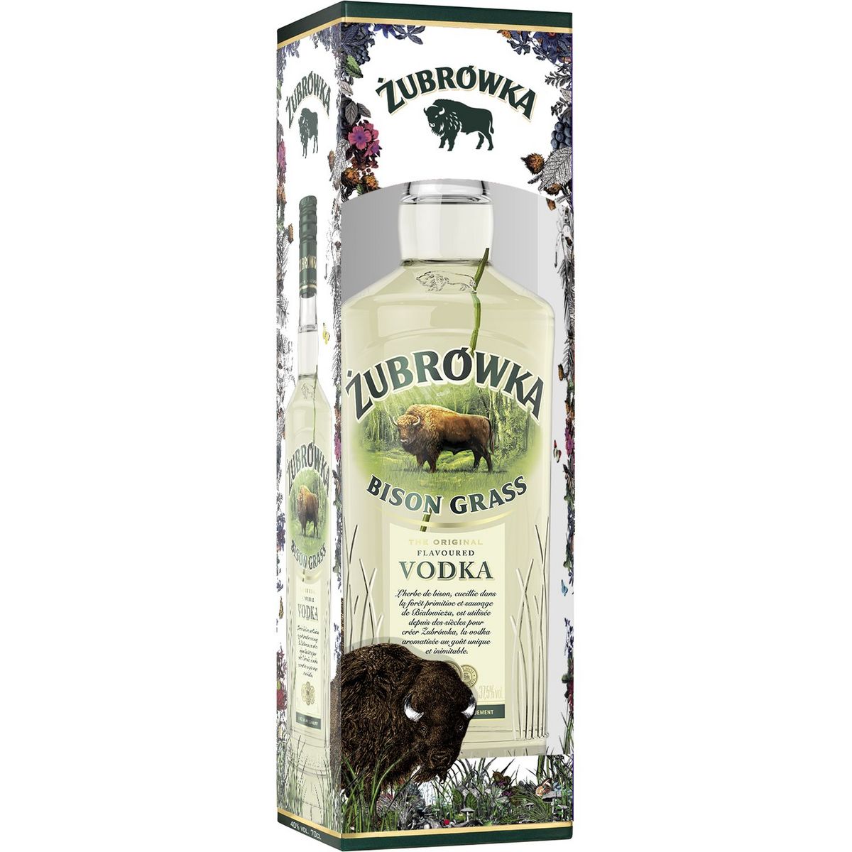 ZUBROWKA Vodka polonaise bison grass 40% avec étui 70cl