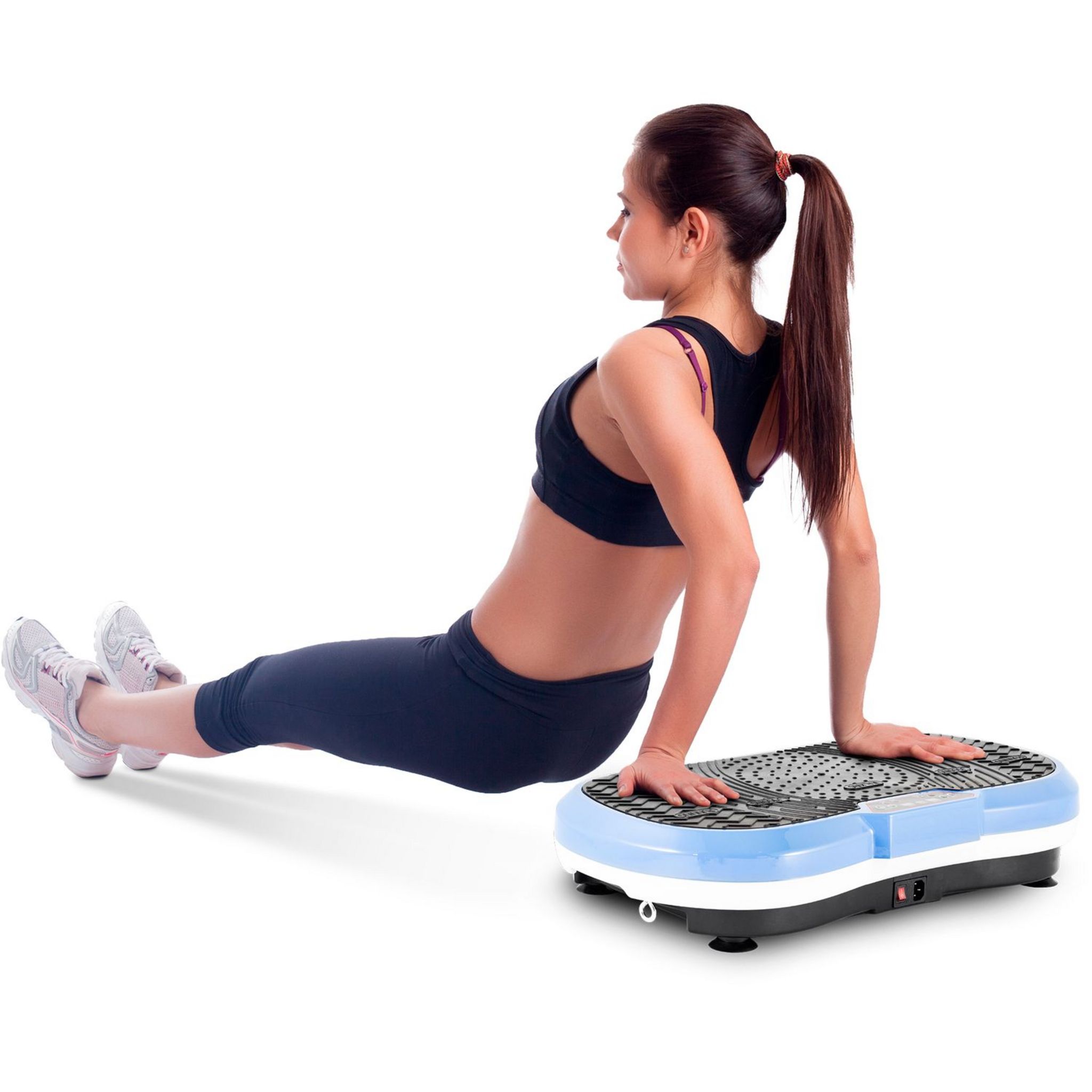 Voir la diapositive 5 : FIT FOR LIFE Machine de vibration de remise en forme Fit-Vibro Plate Noir et bleu