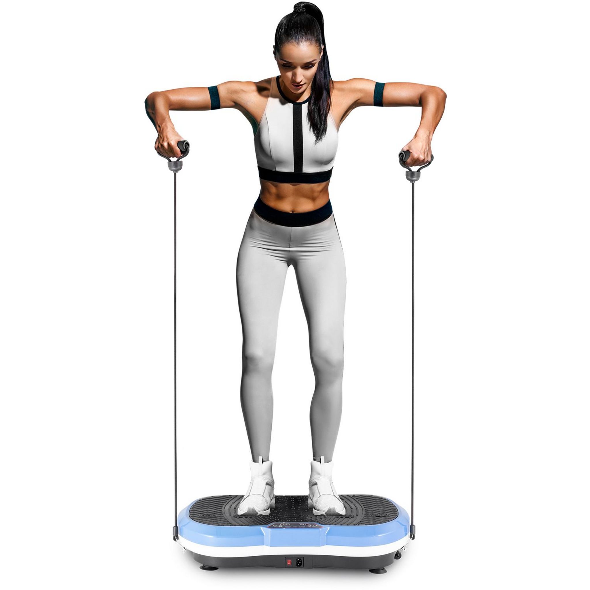 Voir la diapositive 4 : FIT FOR LIFE Machine de vibration de remise en forme Fit-Vibro Plate Noir et bleu