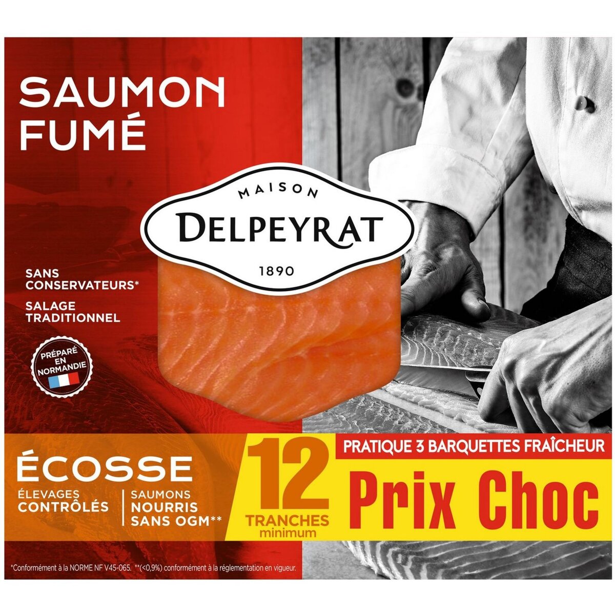 DELPEYRAT Delpeyrat saumon fumé de Norvège x12 -420g