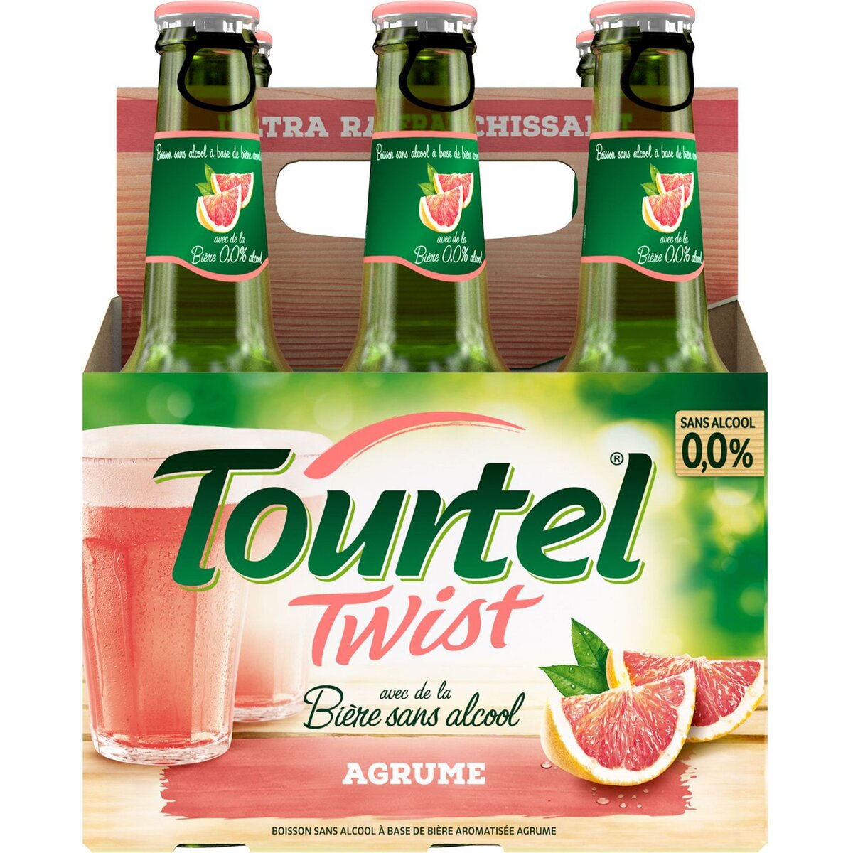 TOURTEL Bière twist aromatisée sans alcool aux agrumes bouteilles 6x27,5cl