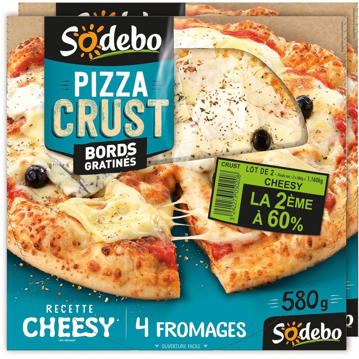 SODEBO Sodebo pizza crust 4 fromages x2
