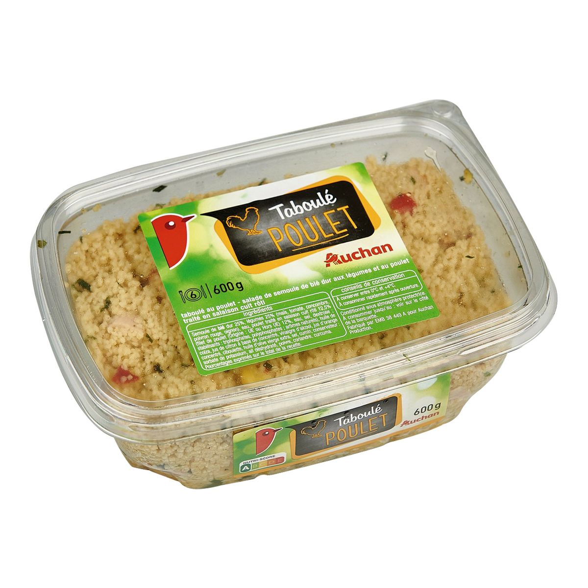 AUCHAN Taboulé au poulet 600g