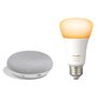 GOOGLE Kit pour éclairage connecté : Google Home Mini + Ampoule connectée Philips Hue White ambiance