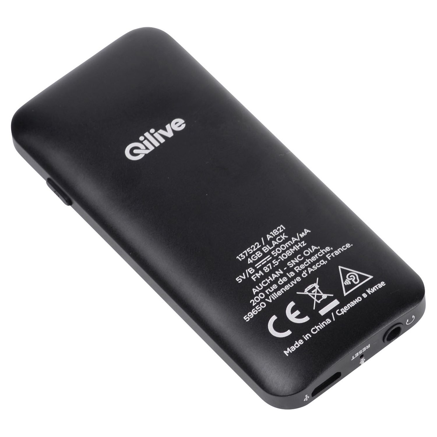 Voir la diapositive 2 : QILIVE Lecteur MP3 FM 4 Go 137522 Q.1384 - Noir