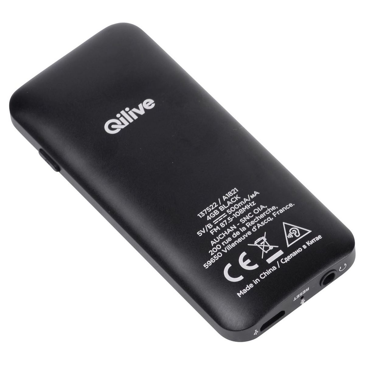 QILIVE Lecteur MP3 FM 4 Go 137522 Q.1384 - Noir