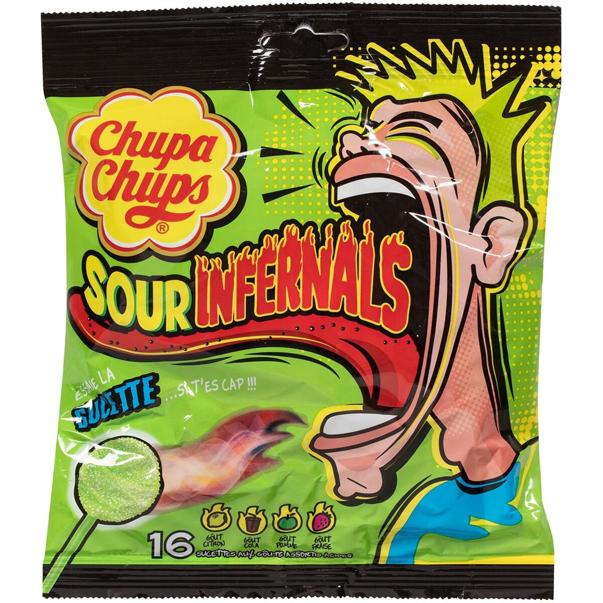 CHUPA CHUPS Bonbons sour infernals 152g
