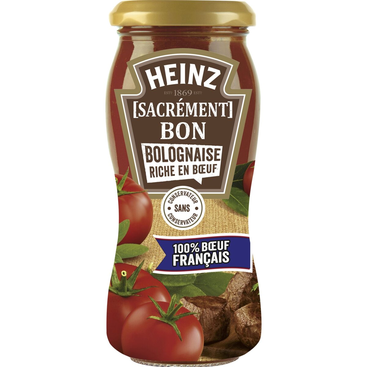 HEINZ Sacrément Bon sauce bolognaise riche en bœuf sans conservateur, en bocal 240g