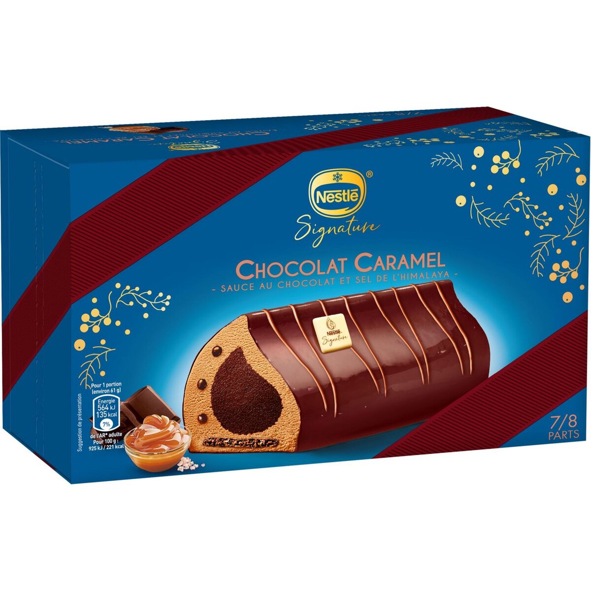 NESTLE Nestlé Signature Bûche glacée chocolat caramel 489g 7-8 parts 489g