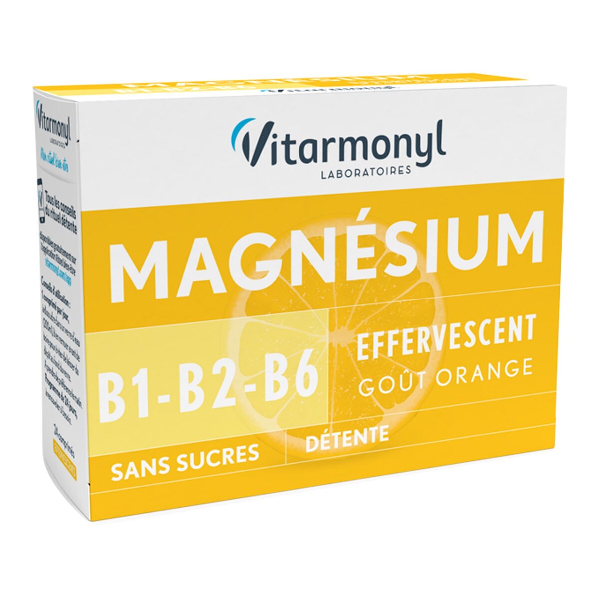 VITARMONYL Comprimés effervescents magnésium goût orange sans sucre 67g