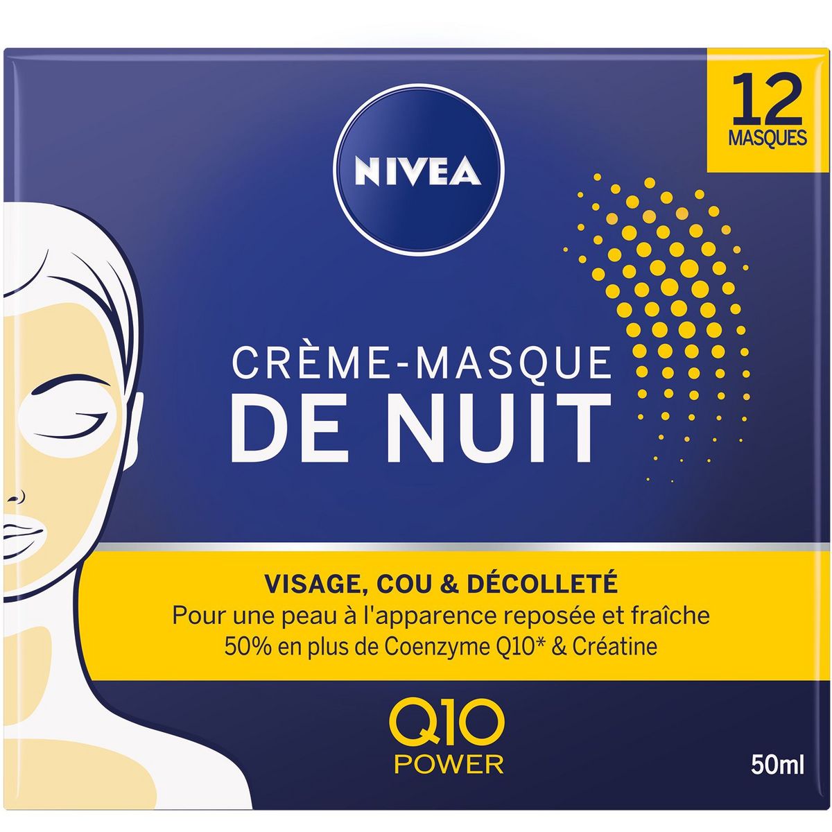 NIVEA Q10 Power crème-masque de nuit visage, cou et décolleté 50ml