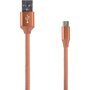 QILIVE Câble de charge USB vers Micro USB - Mâle/mâle - 2 mètres - Cuir marron