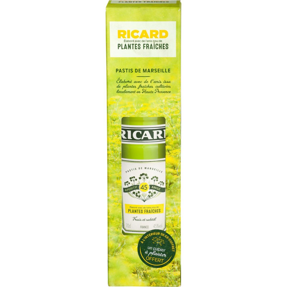 RICARD Pastis de Marseille aux plantes fraîches 45% 70cl