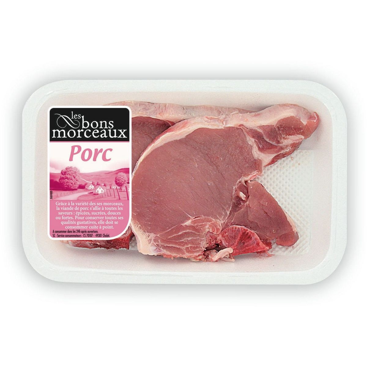 Côte de porc première avec os 2 pièces 300g