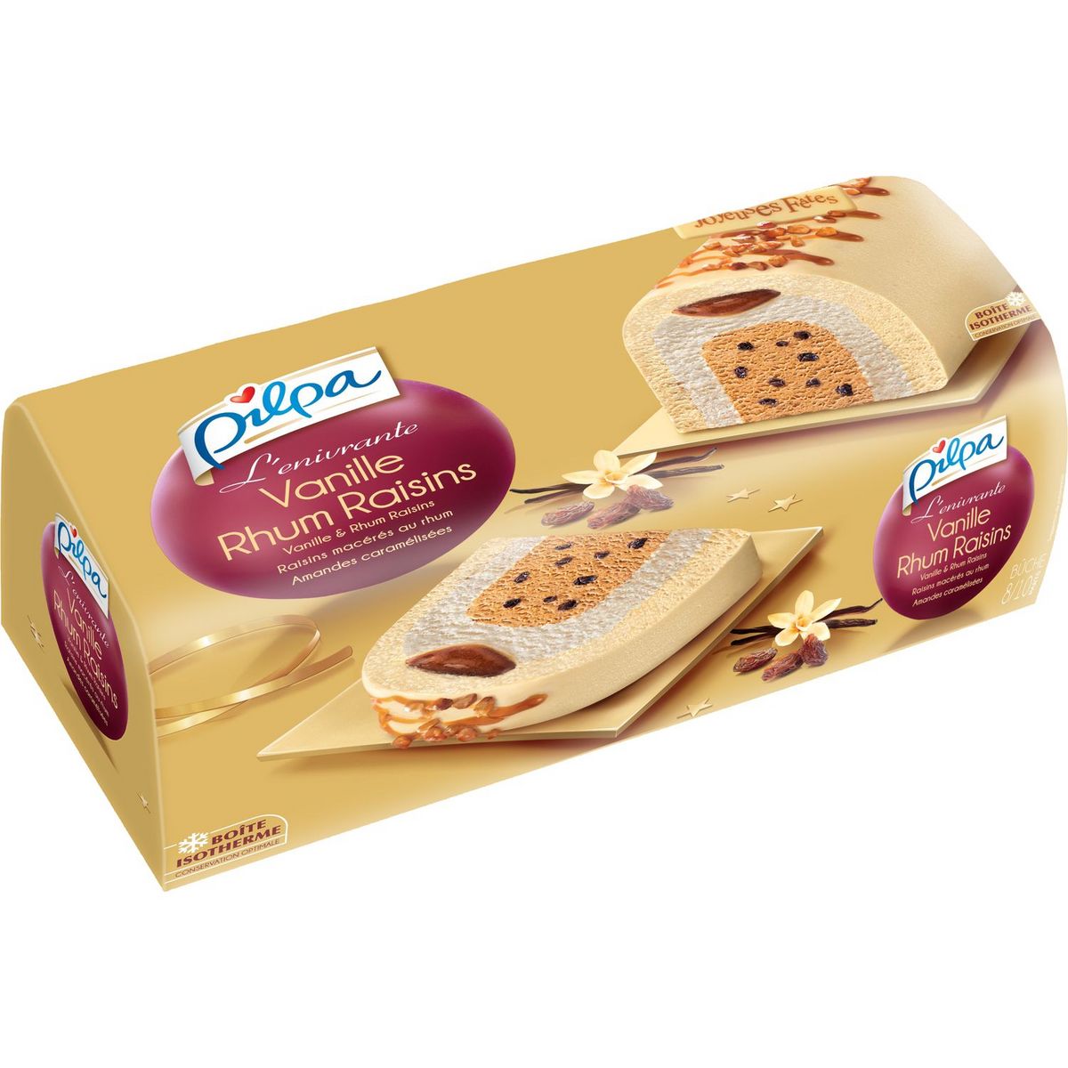 PILPA Pilpa Bûche glacée l'enivrante vanille rhum et raisins 541g 8-10 parts 541g