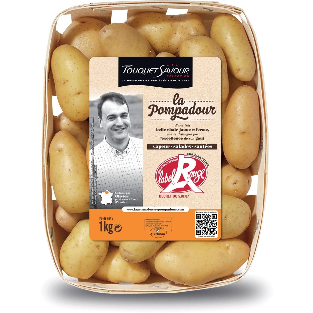 Pommes de terre Pompadour Label rouge 1kg 1kg