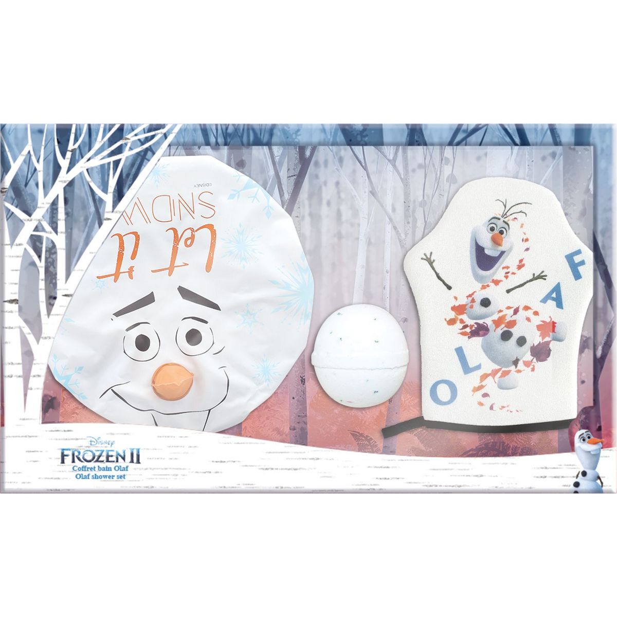 DISNEY Coffret enfant pour le bain Olaf 3 accessoires 1 coffret