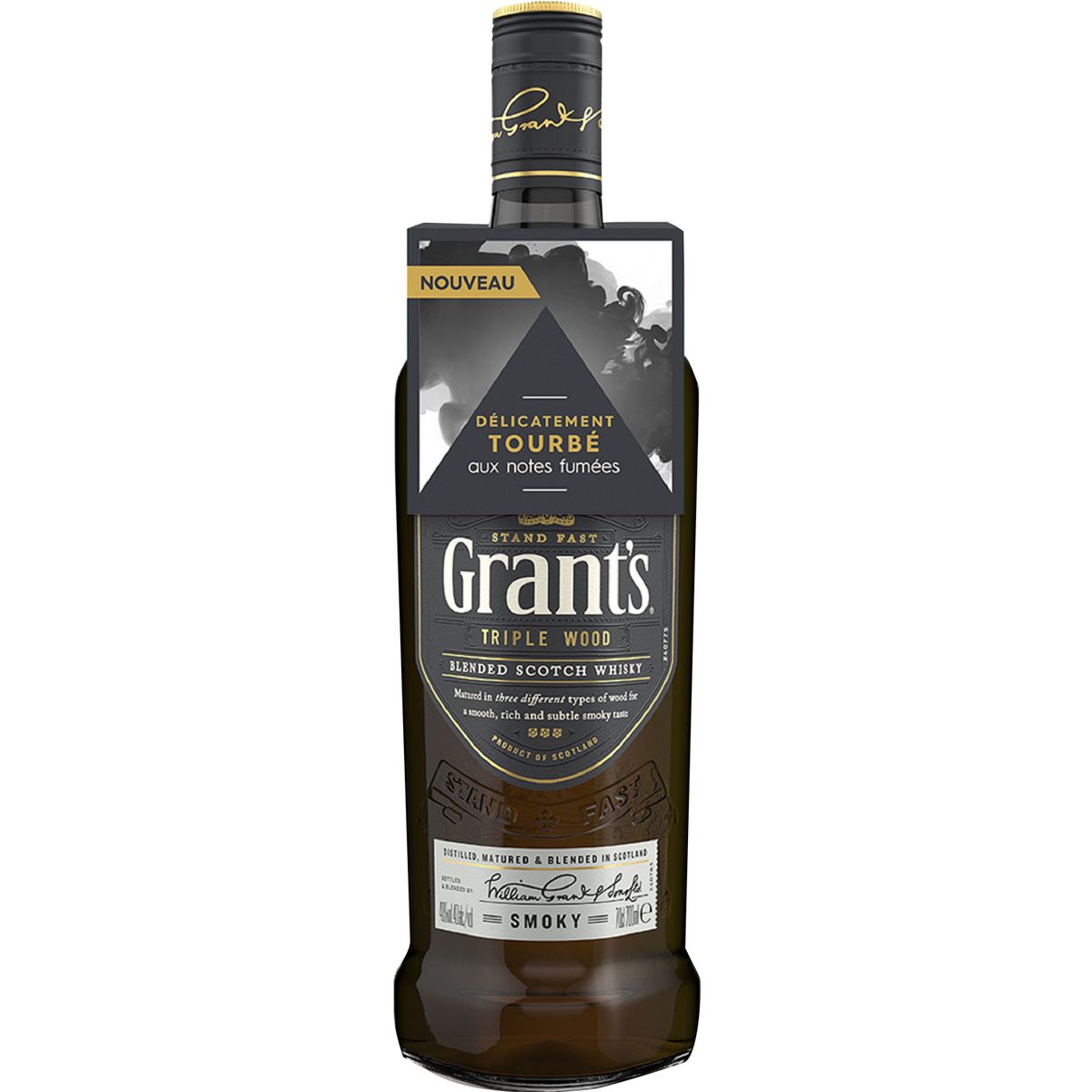 GRANTS Scotch whisky écossais blended triple wood smoky 40% 70cl