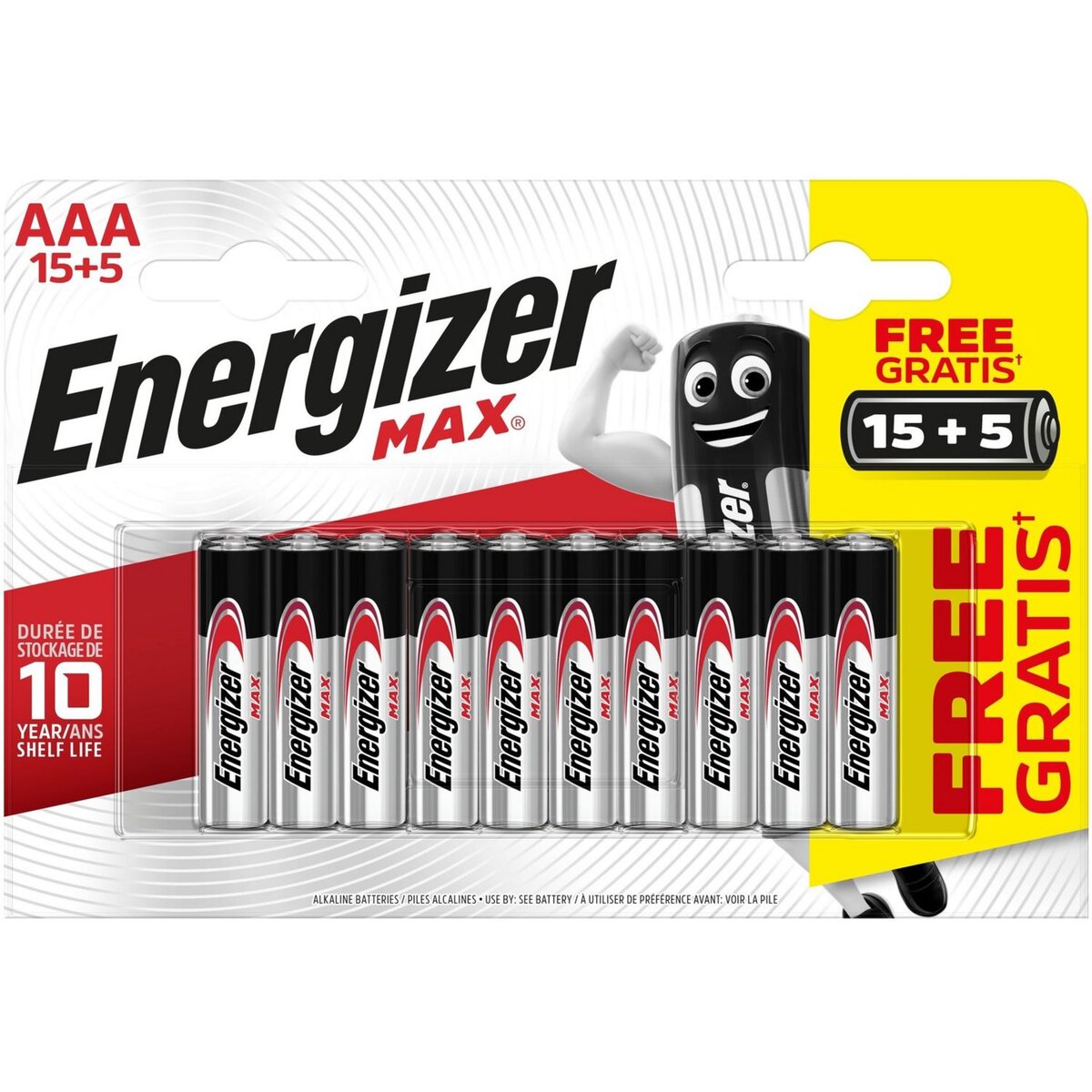 Piles, emballage régulier, max AAA-2 – Energizer : Pile et