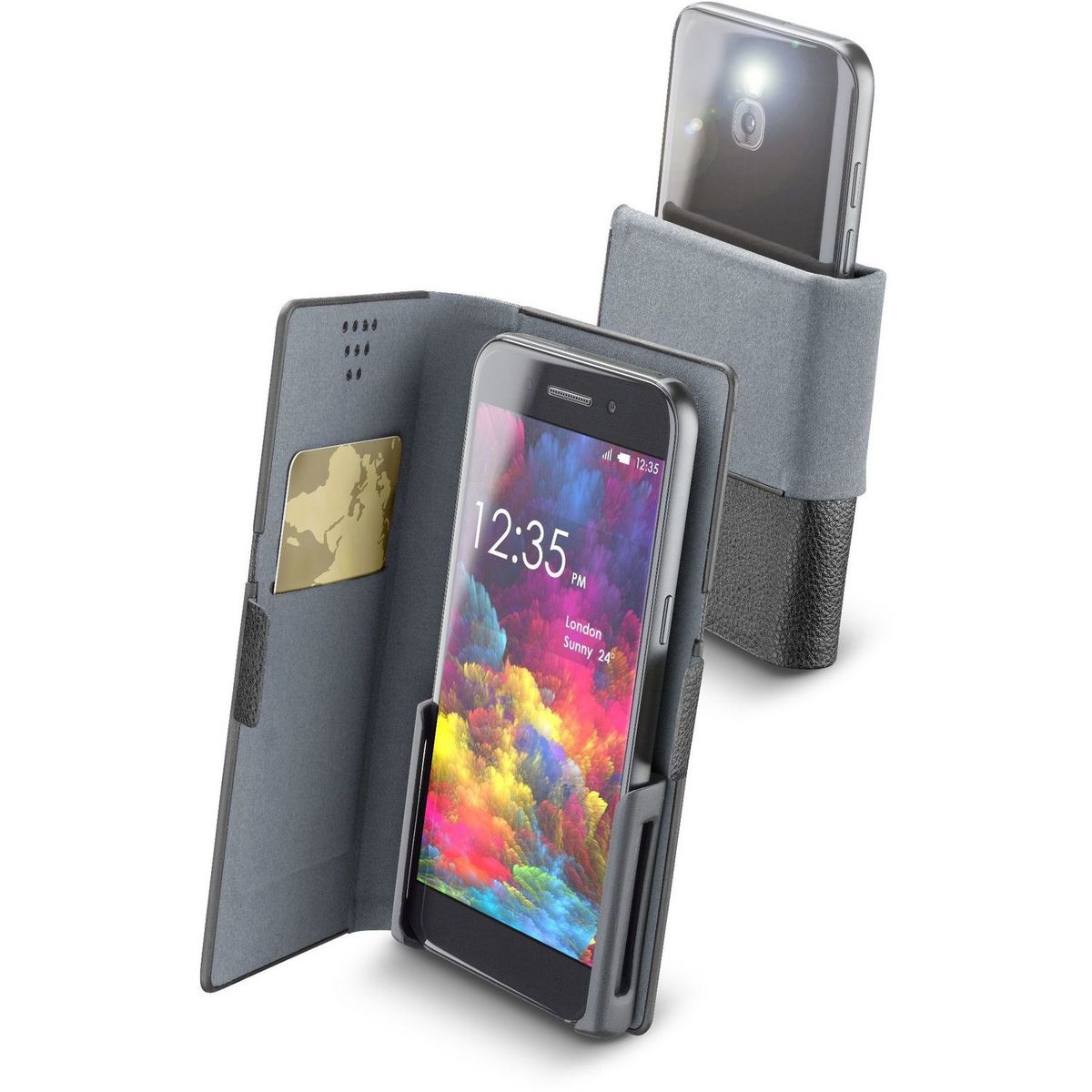 CELLULARLINE Étui à rabat universel pour smartphone - Gris