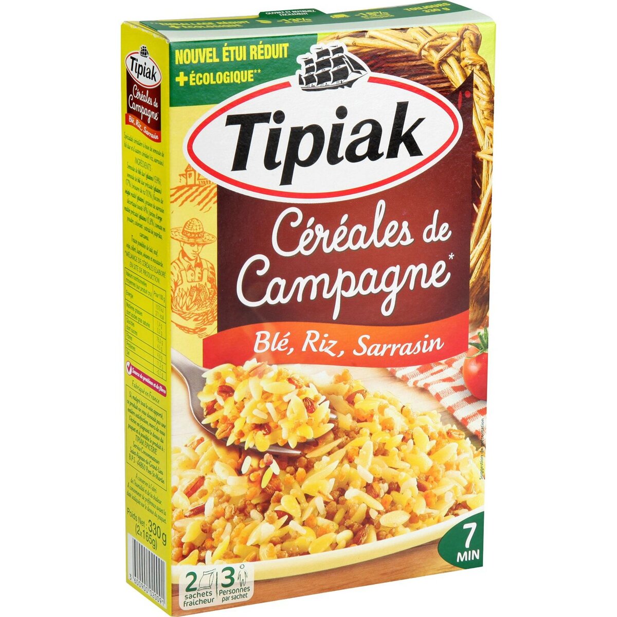TIPIAK Mélange céréales de campagne sachets 2 sachets 330g