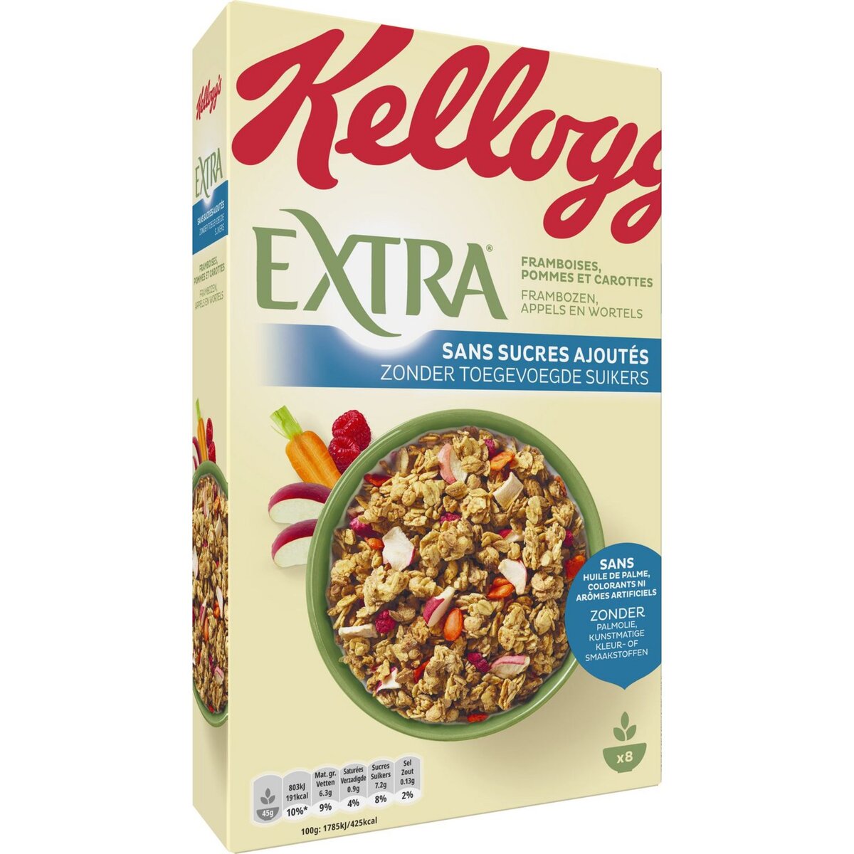 KELLOGG'S Kellogg's wk sans sucre framboise, pomme, carotte 400g