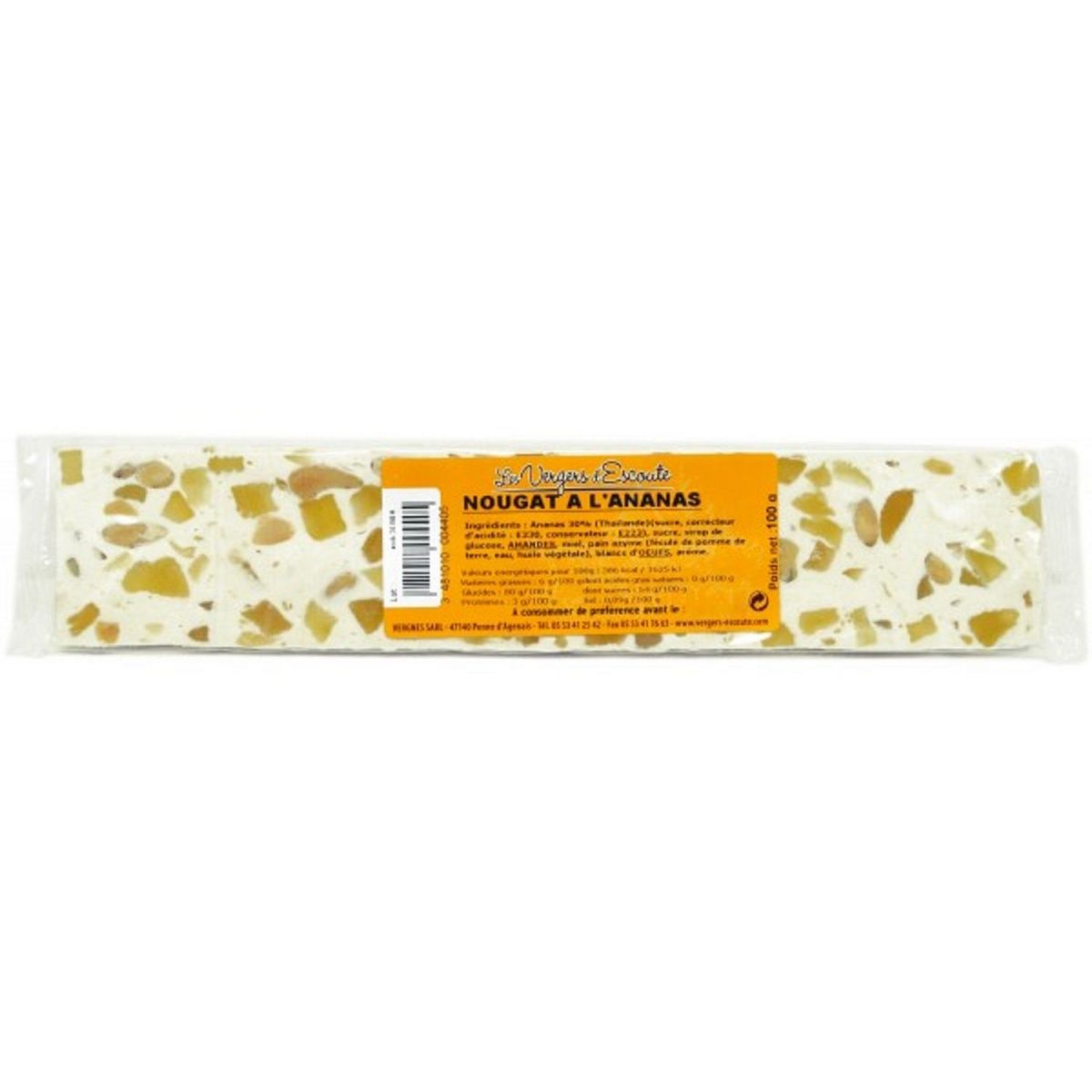VERGER Barre de nougat à l'ananas 100g