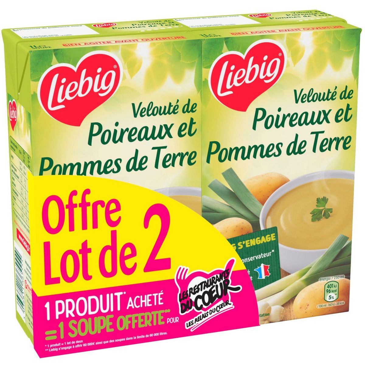 LIEBIG Velouté de poireaux et créme fraîche 2x130g