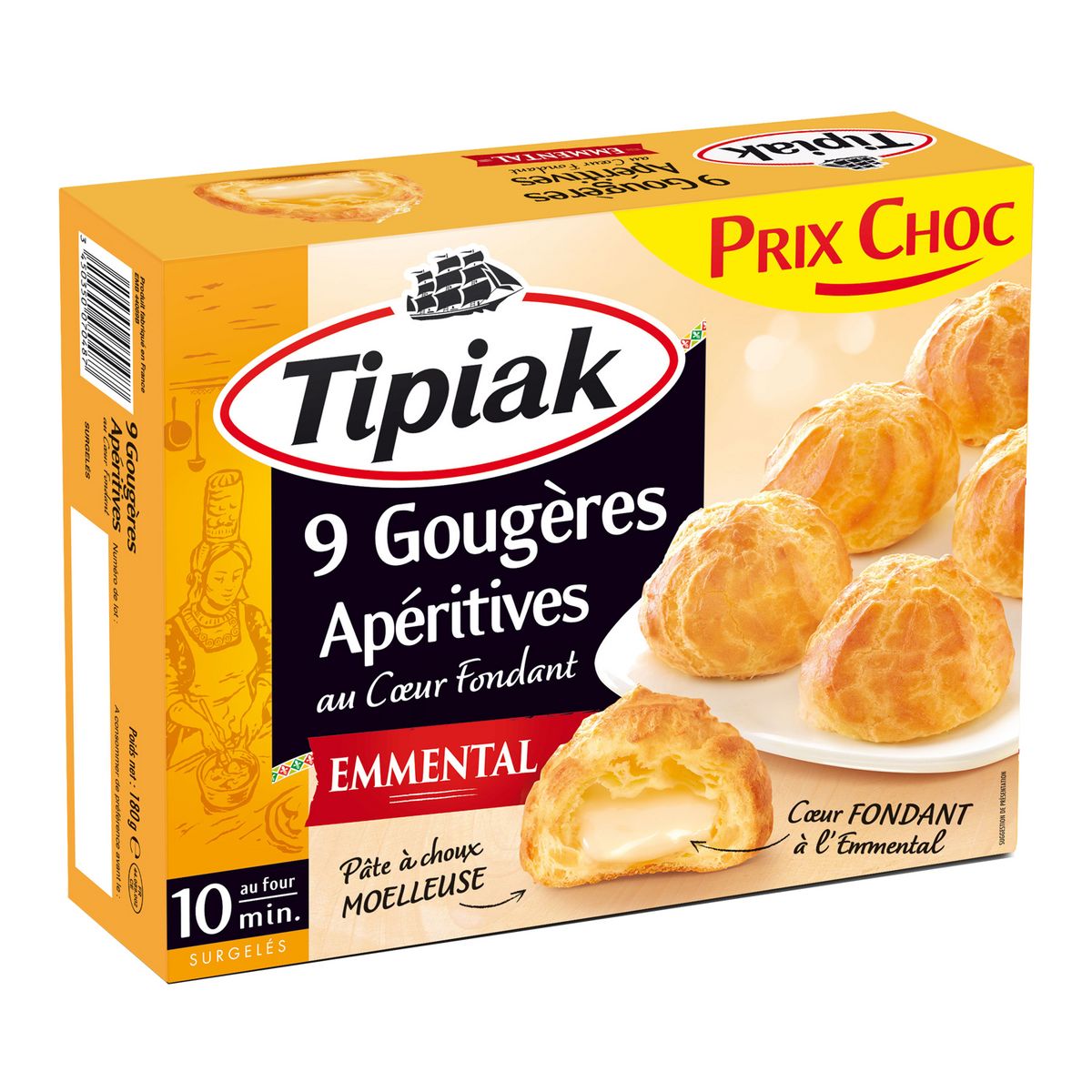 TIPIAK Gougère à l'emmental 9 pièces 180g