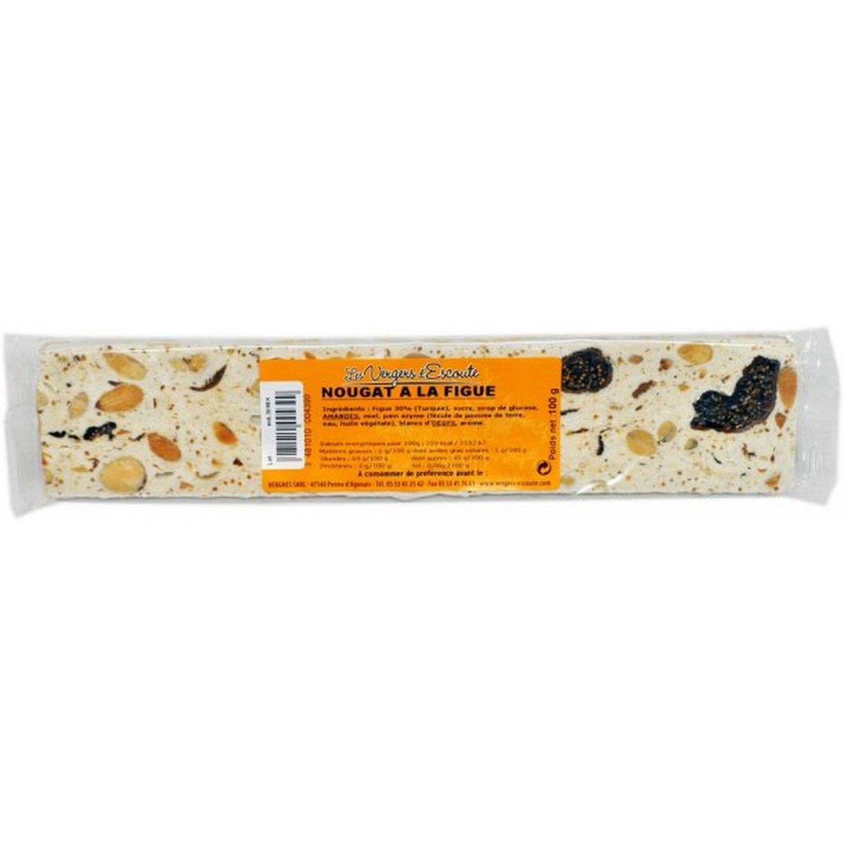 VERGER Barre de nougat aux figues 100g