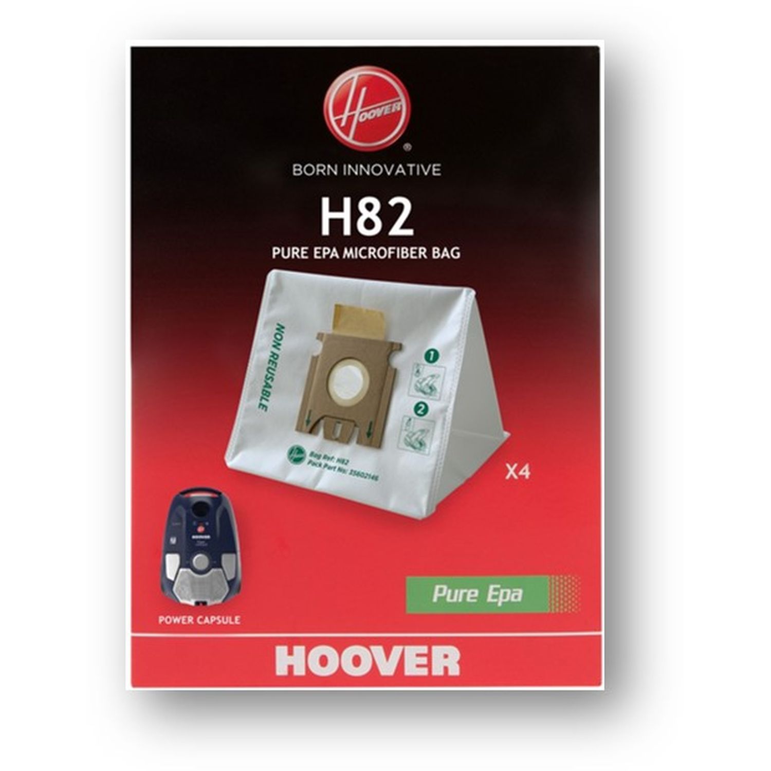 Voir la diapositive 2 : HOOVER Lot de 4 Sacs H82 pour Aspirateur Power Capsule