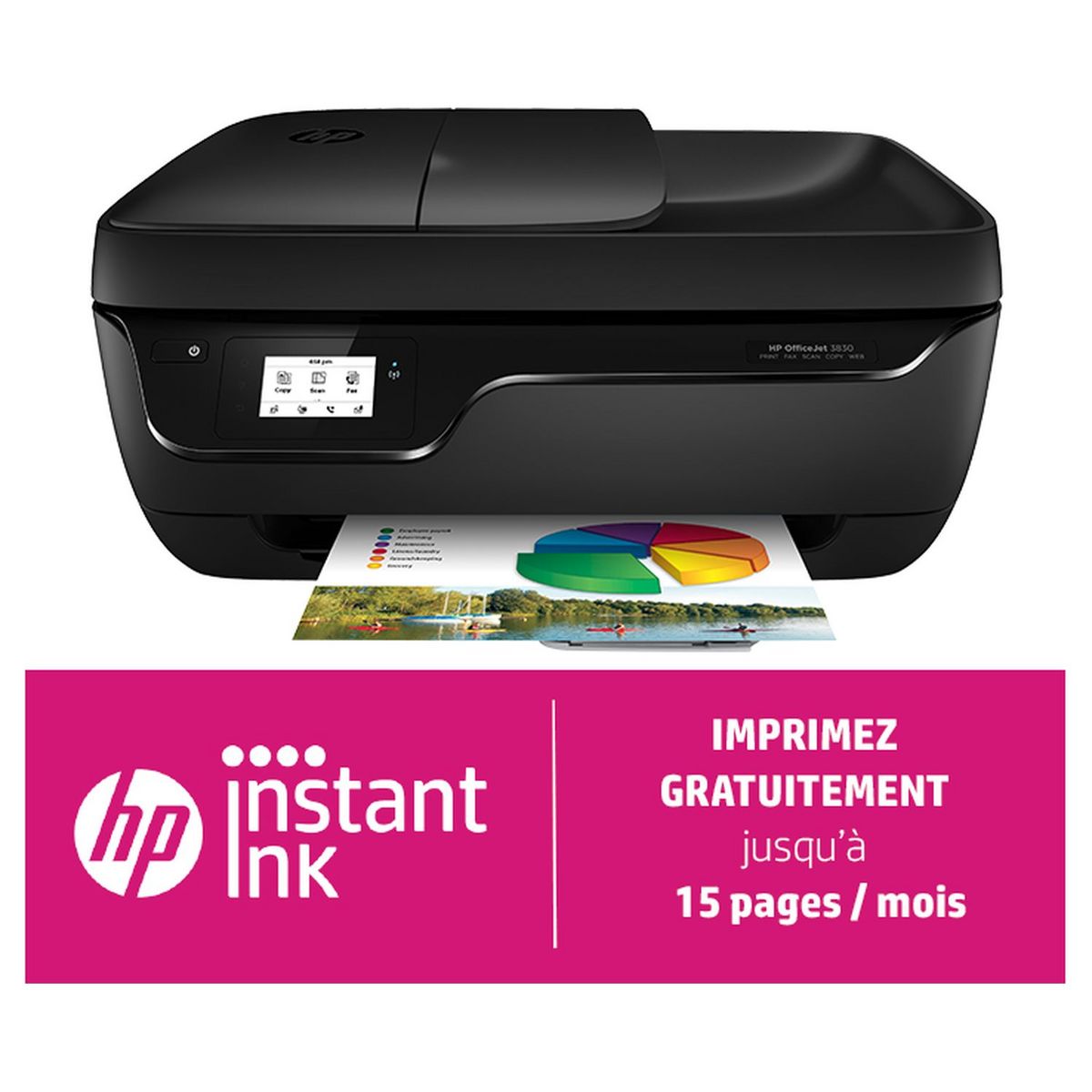 HP Imprimante Multifonction - Jet d'encre - OFFICEJET 3833 - Compatible Instant Ink