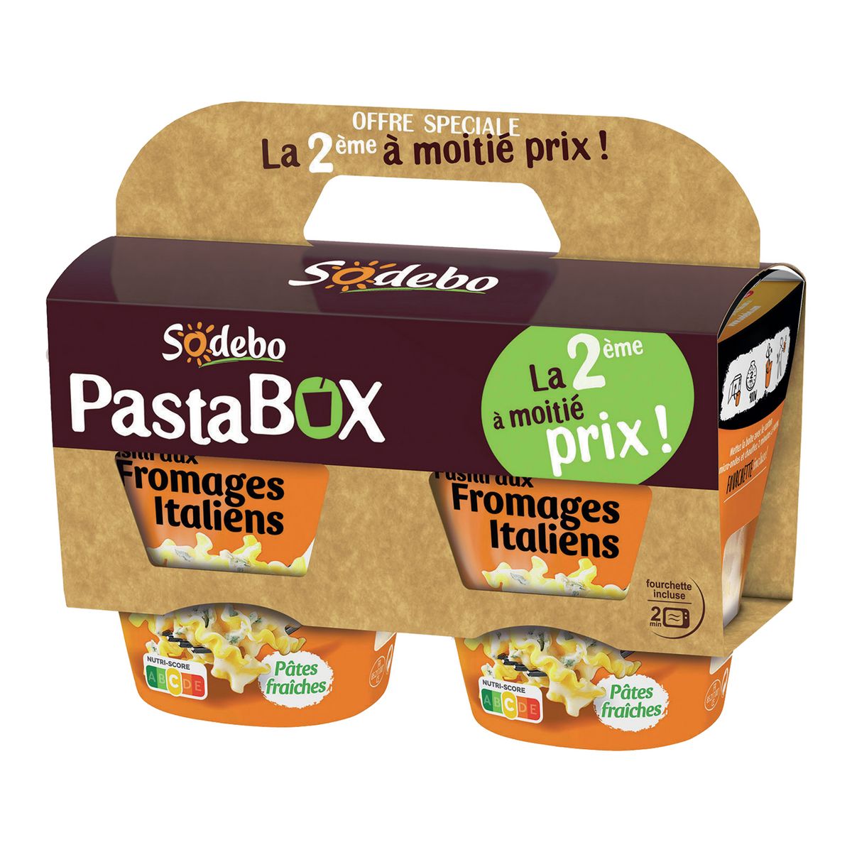 SODEBO Sodebo fusilli aux fromages 2x300g dont 50% sur le 2ème