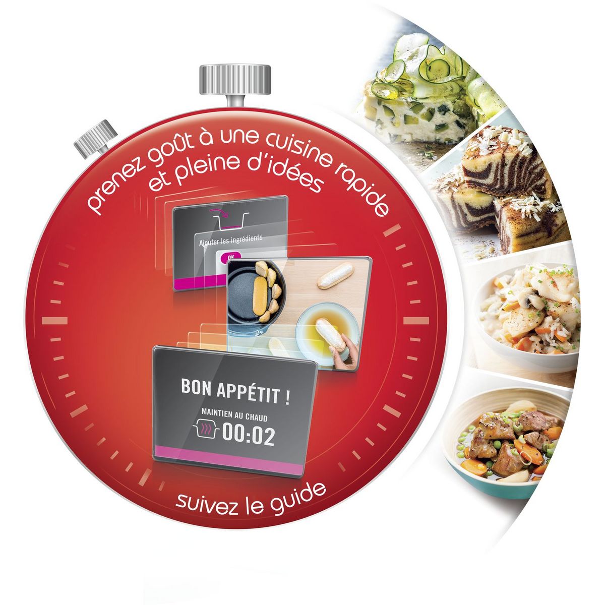 MOULINEX Multicuiseur intelligent COOKEO Rouge 180 recettes - CE85A10