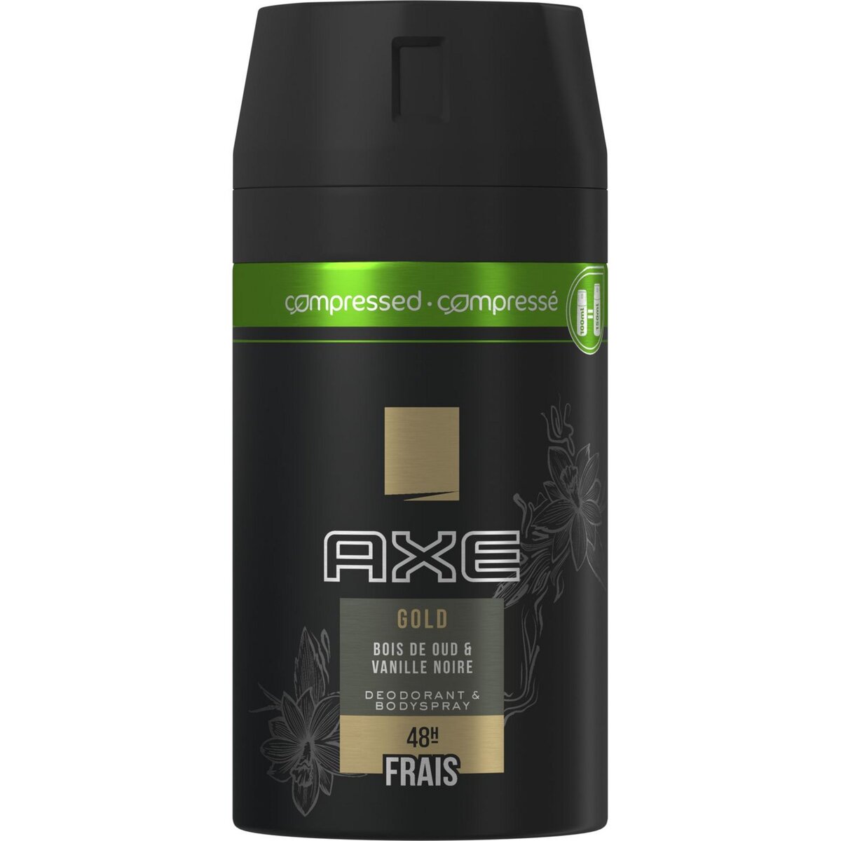 AXE Gold déodorant spray compressé 48h bois de oud et vanille noire