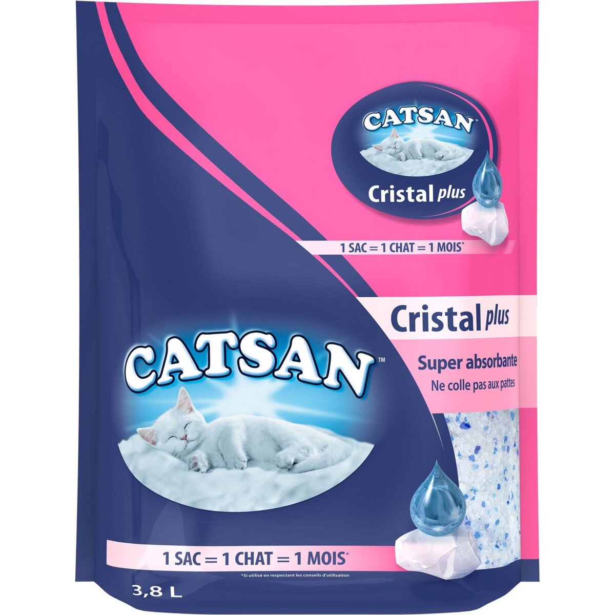 CATSAN Catsan cristal plus litière silice sans odeur 3,8l