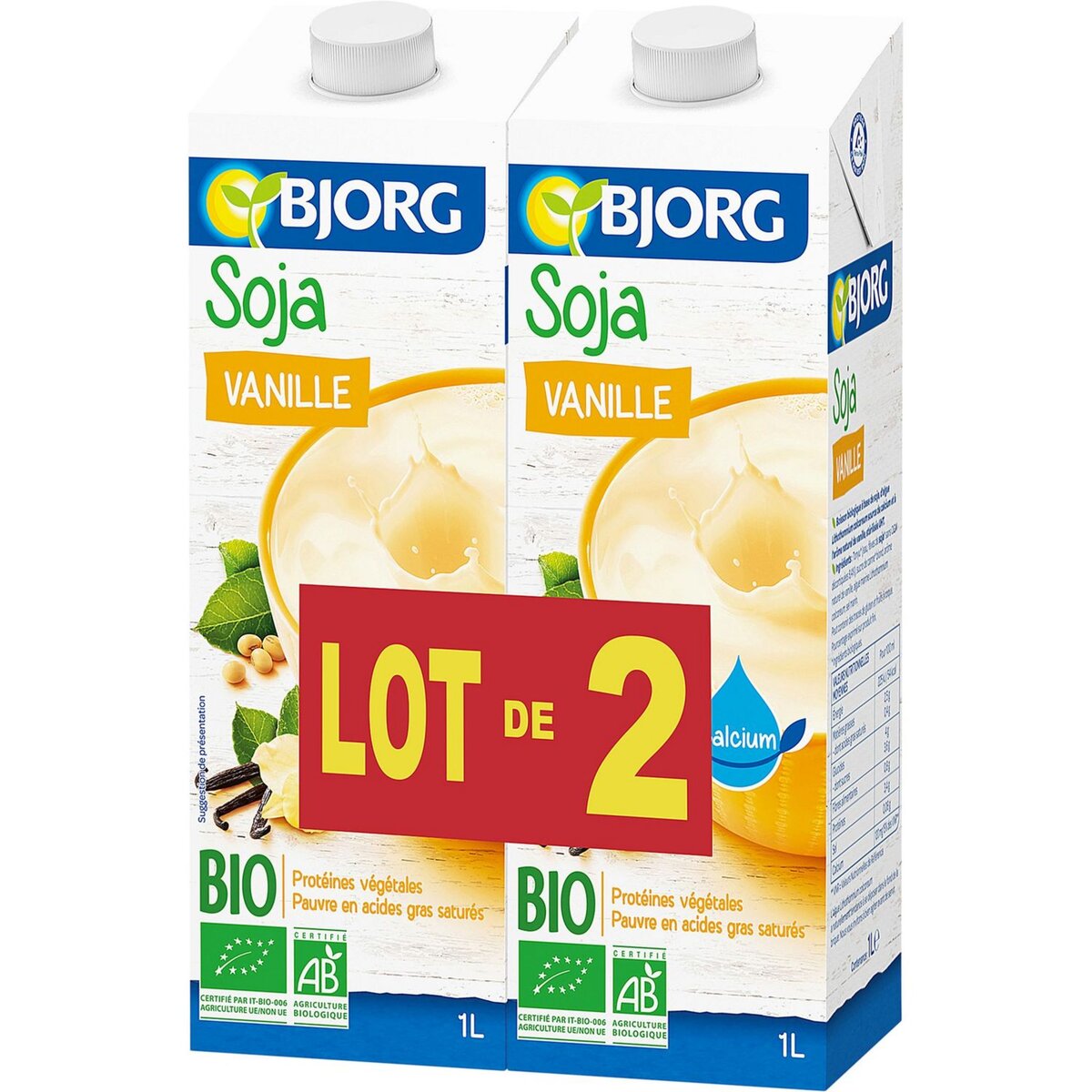 BJORG Bjorg soja vanille calcium bio 2x1l