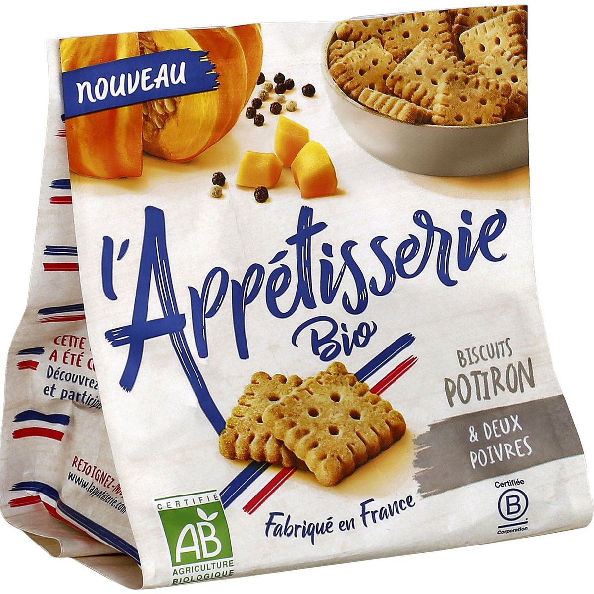 L'APPETISSERIE L'Appétisserie Bio Biscuits salés potiron et deux poivres 100g 100g