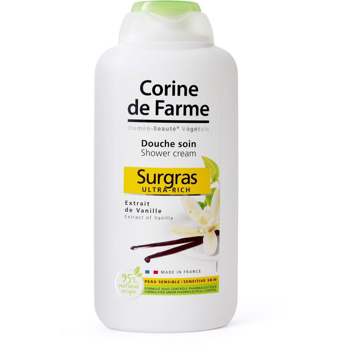 CORINE DE FARME Gel douche soin surgras extrait de vanille peau sensible 500ml
