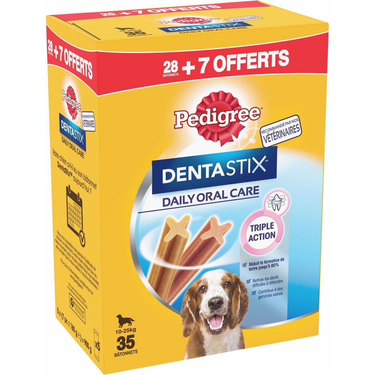 PEDIGREE Dentastix chien 10 à 25kg 28 +7 bâtonnets offerts 900g