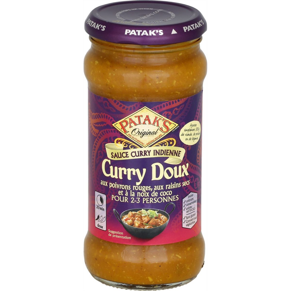 PATAK'S Sauce curry doux 350g