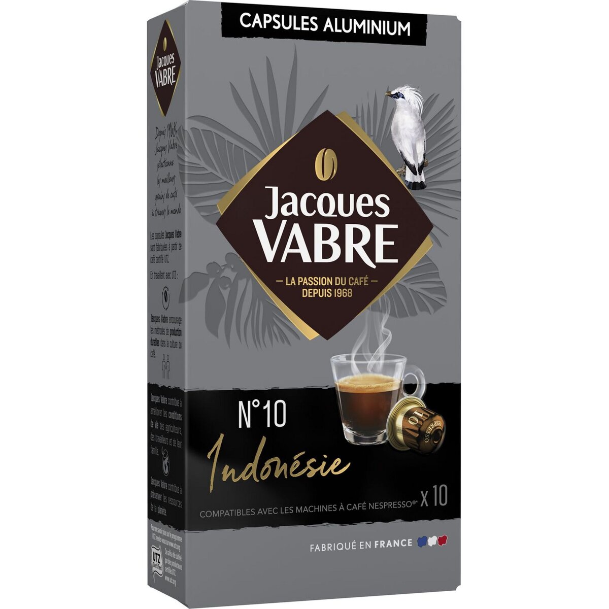 JACQUES VABRE Capsules de café Indonésia compatibles Nespresso 12 capsules 52g