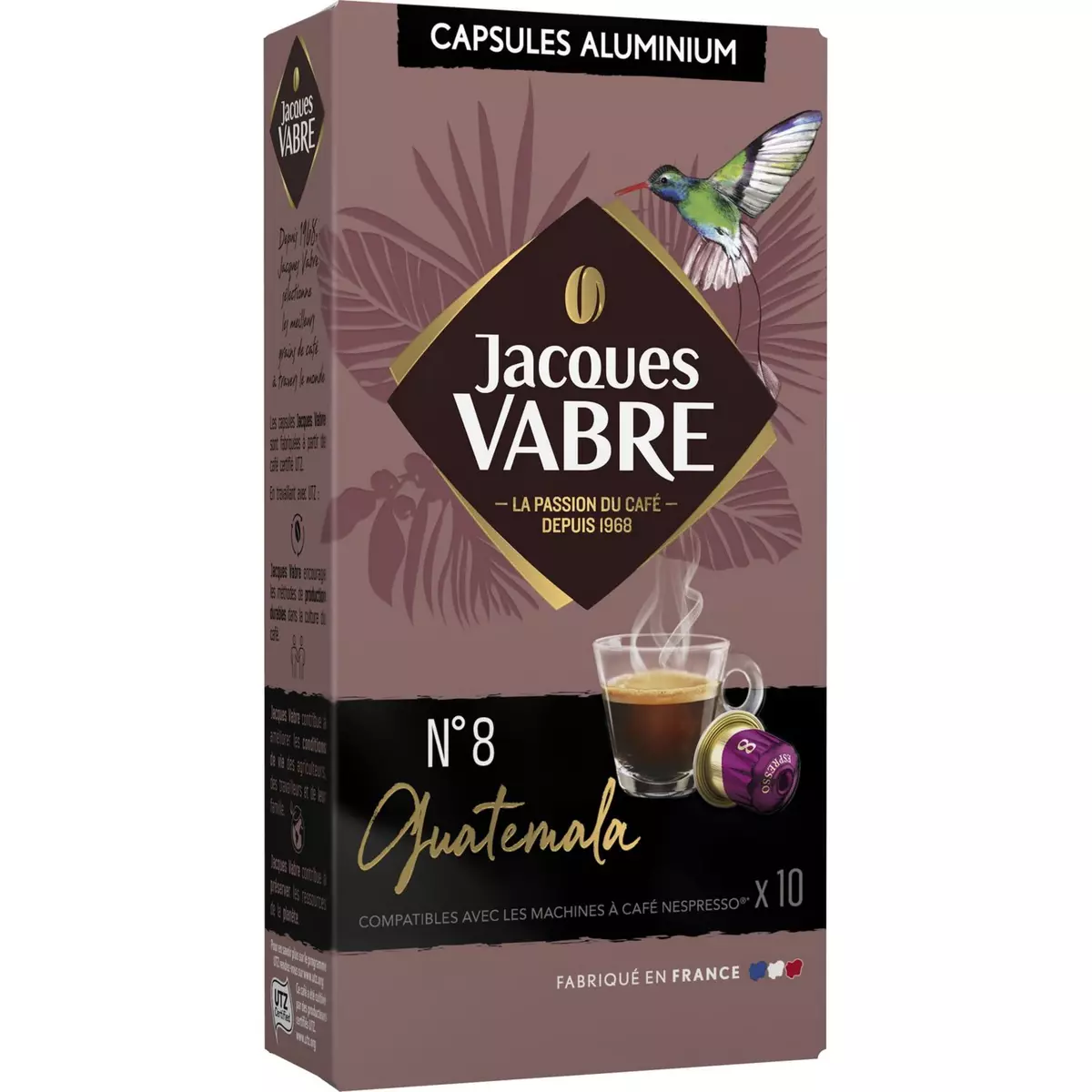 JACQUES VABRE Café Guatémala en capsule compatible Nespresso 12 capsules 52g