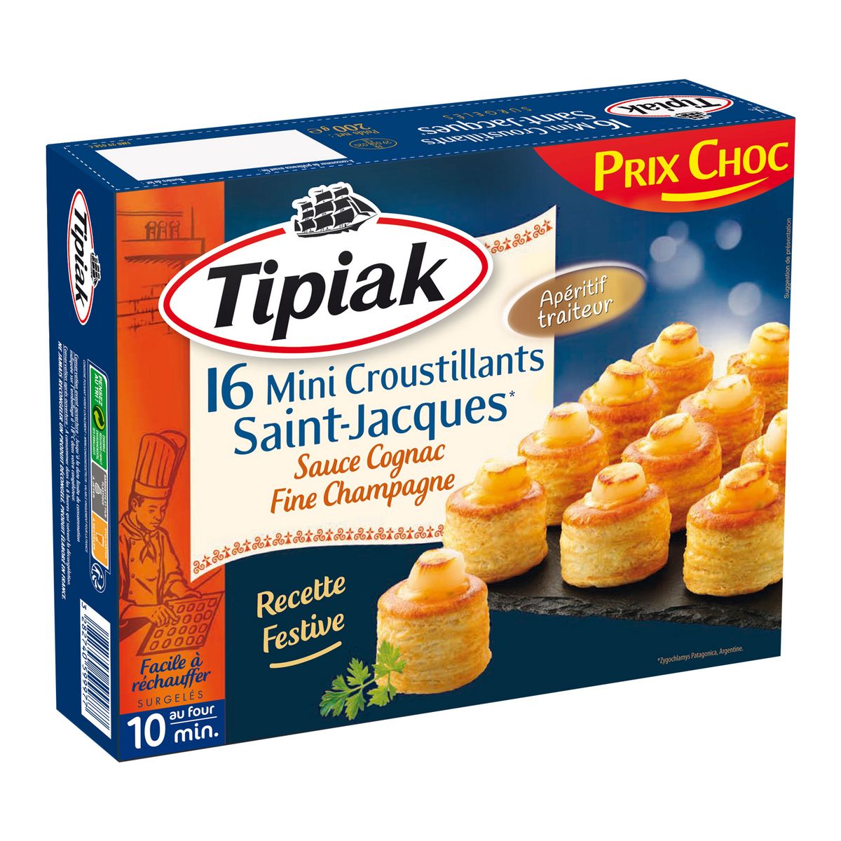TIPIAK Tipiak Mini croustillants de Saint-Jacques sauce Cognac 200g 16 pièces 16 pièces 200g