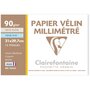 CLAIREFONTAINE Pochette papier millimétré 12 feuilles A4 90g/m2 bistre/bleu