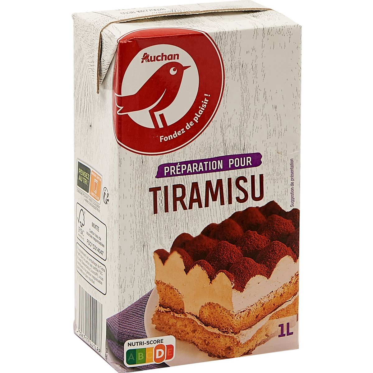 AUCHAN Auchan préparation pour tiramisu barqette 1l