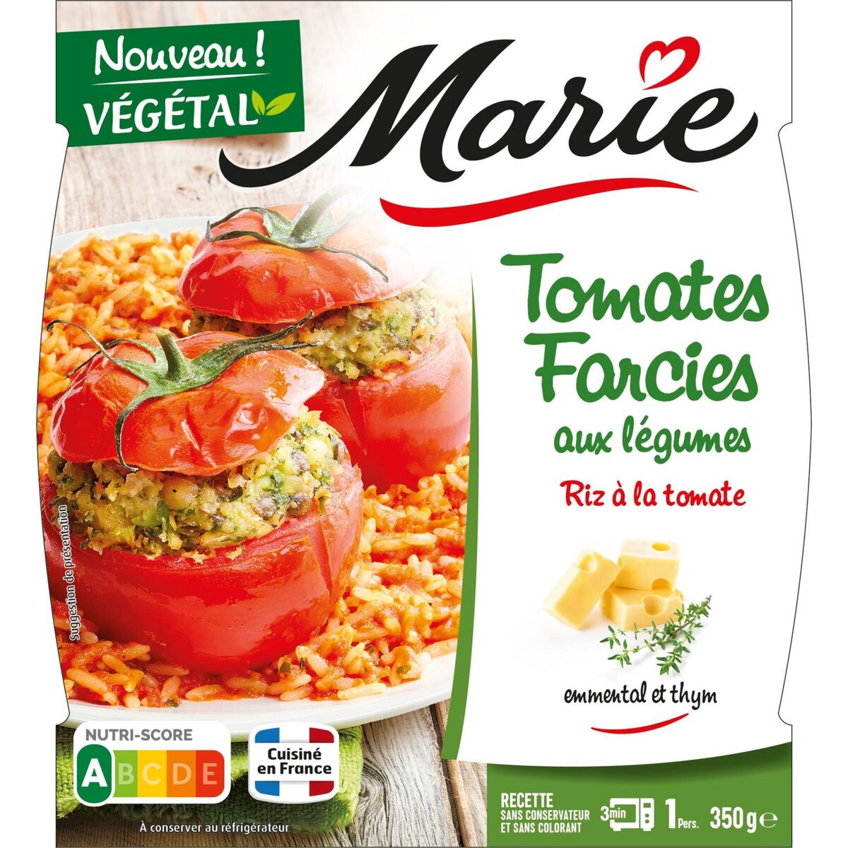 MARIE Tomate farcie aux légumes et riz à la tomate 350g
