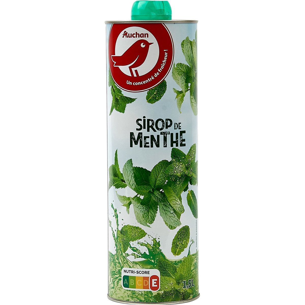 AUCHAN Sirop de menthe bidon métal 1,5l