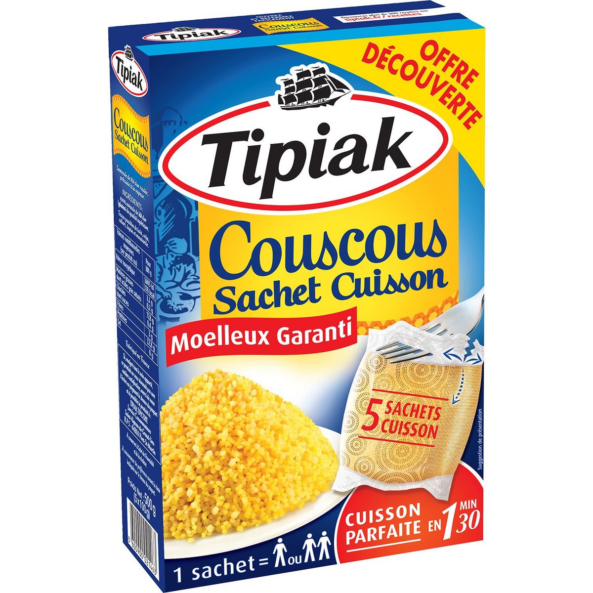 TIPIAK Tipiak couscous sachet cuisson 500g offre découverte